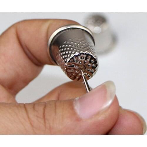 3 Pcs Thimbles Tailor Sewing Tool Silver Metal Grip Finger Shield Protector Pin Needle Handworking Sew Machine Accessory TUE88