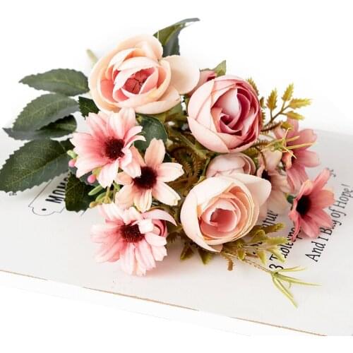 30cm Rose Silk Peony Artificial Flowers 5 branches 12 flower heads wedding home decoration artificial flower room decor bouquet