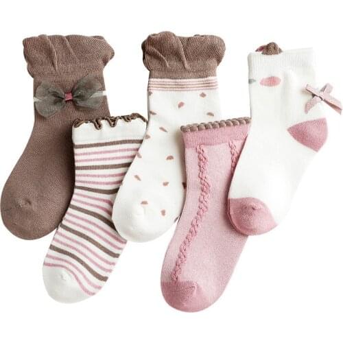 5Pairs/set 3-12Years Old Childrens Socks Cotton Kids Girls Socks Fashion Autumn Winter Baby Boy Girls Sock 2020 Socks for girls