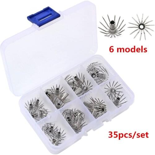 6 Models 35pcs/set Octopus Squid Lures Jig 12-14 Needles Hook Lure Squid Stainless Steel Umbrella Hooks Cuttlefish Accessories