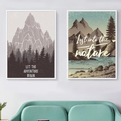 Abstract Wall Art Landscape Paintings Mountain Forest Nordic Canvas Posters Prints for Living Room Bedroom Corridor Decoration