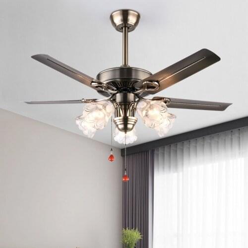American retro ceiling fan light with remotw control E27 dining room living room bedroom lamp ceiling fans