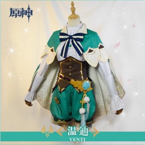 Anime Game Genshin Impact Venti Original Version Battle Uniform Party Outfit Cosplay Costume Halloween Free Shipping 2020 New