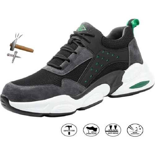 Brand Indestructible Shoes Men Work Safety Shoes with Steel Toe Cap Boots Puncture-Proof Lightweight Breathable Sneakers