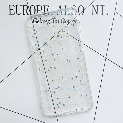 Qianliyao For Samsung Galaxy A10 A20 A30 A50 A60 Phone Cases For Samsung A51 A71 A81 Bling Stars Sequins Clear Soft TPU Cover