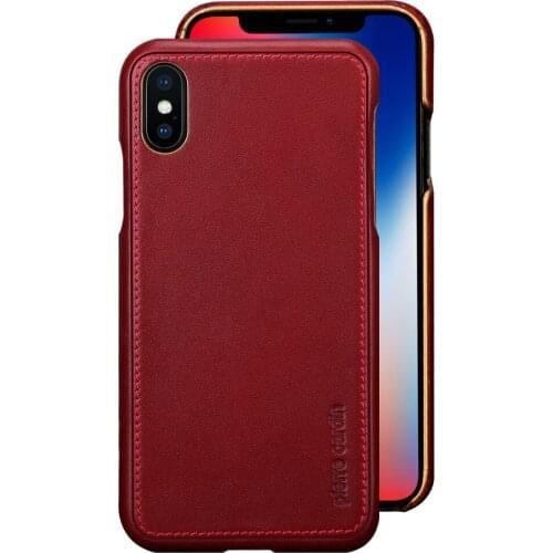 Pierre Cardin For Apple iPhone XS Max Case Luxury Ultra Thin Anti-knock Genuine Leather Phone Case Hard Back Cover Free Shipping