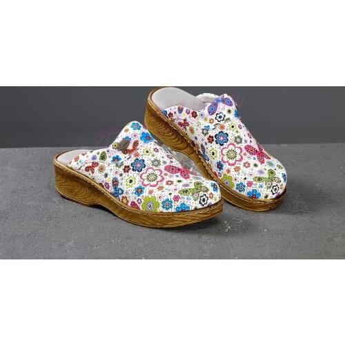 Wood Look Camouflage Patterned Lady Sabo Slippers