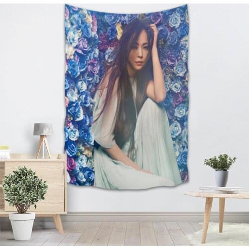 Hot Sale Namie Amuro Tapestry custom Printed Creative living room bedroom background wall fabric hanging140X250cm