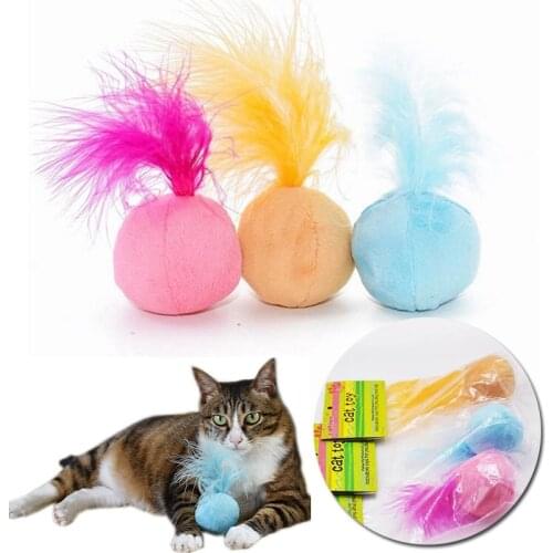 Catnip Cat Toys Sound Ball Hair Ring Bell Teaser Pet Toys For Cat Supplies Kitten Interactive Dog Feather Pet Cat Toy Dropship