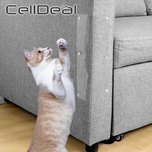 2/4/6Pcs Self-Adhesive Cat Scratcher Guard Mat Sofa Carpet Cat Scratching Claw Post Protector Scratcher Paw Pads Anti Guard