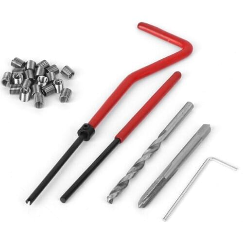 25Pcs M4 Thread Repair Kit Metric Screw Thread Inserts Spanner Wrench Drill Tap For Restoring Damaged Threads Repair Tools