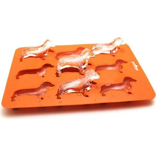 NEW Silicone Puppy Shape Ice Tray Mold Dachshund Shape Ice Cube Silicone Mold #YW