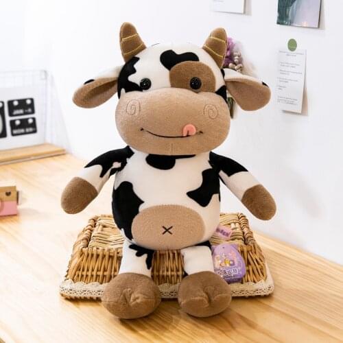 2020 New Cute Cattle Plush Toys Kawaii Simulation Milk Cow Plush Doll Stuffed Soft Pillow For Children Kids Birthday Gifts