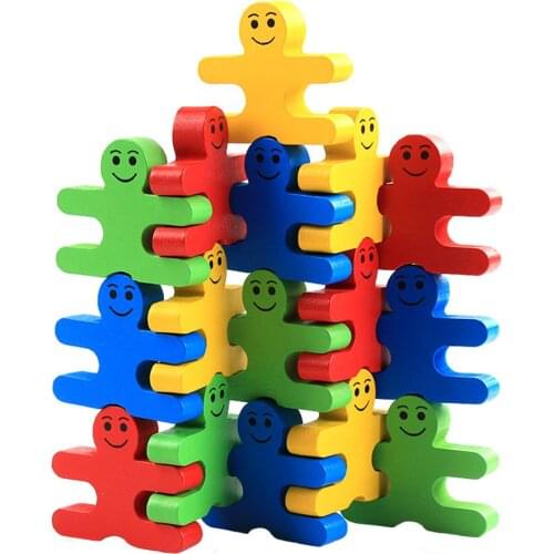 New Creative Wooden Cartoon Balance Villain Blocks Childrens Educational Wooden Blocks Kindergarten Early Education Toys