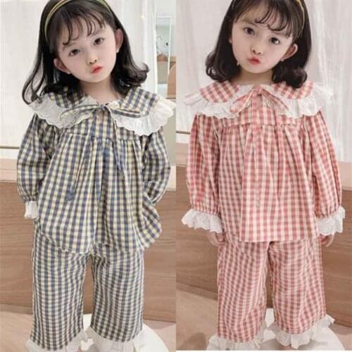 Girl Boys Pajamas Suits Kids Baby 2021 Retro Spring Summer Nightclothes Nightgowns Sleepwear Pajamas Sets Children Clothing