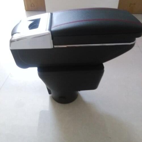 Armrest Box PU Leather central Store content box with cup holder ashtray products Accessories For KIA RIO 2012-2015