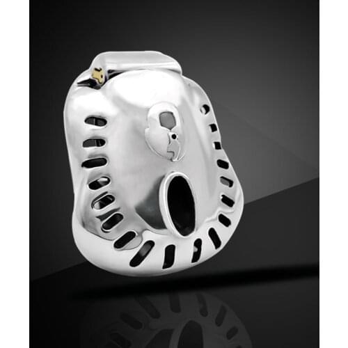 Male Stainless steel Fully enclosed penis lock Chastity cage Device metal ring slave bondage restraint sex toy men