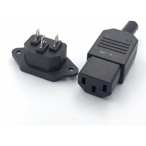 Full set DC Plug&Jack 220V DC/AC power jack terminal 3pin AC/DC plug power connector wire connector male to female