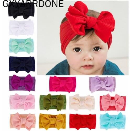 30pcs/lot Wholesale Baby Girls Headband Nylon Bow Knot Head Bandage Kids Toddlers Headwear Hair Band Infant Clothing Accessories