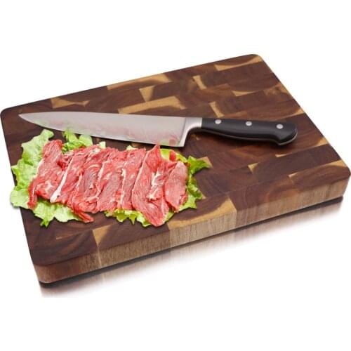 Jaswehome Premium End Grain Acacia Wood Cutting Board Serving Boards With Hand Grips Solid Sturdy Thick Chopping Blocks