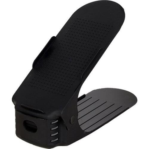 Adjustable Black Easy Shoe Organizer Space Saver Shoe Slots Organizer Shoe Holder Storage Shoe Racks