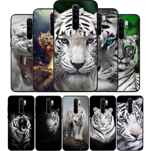 White tiger black Silicone Phone Case For Redmi note 9 8 7 Pro S 8T 7A Cover