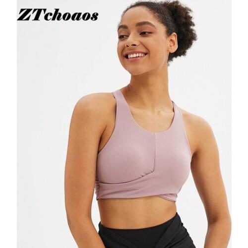 Sport bra womens Yoga bra, front chest, cross back, hollow out Yoga Top, fitness sports bras white bar workout top