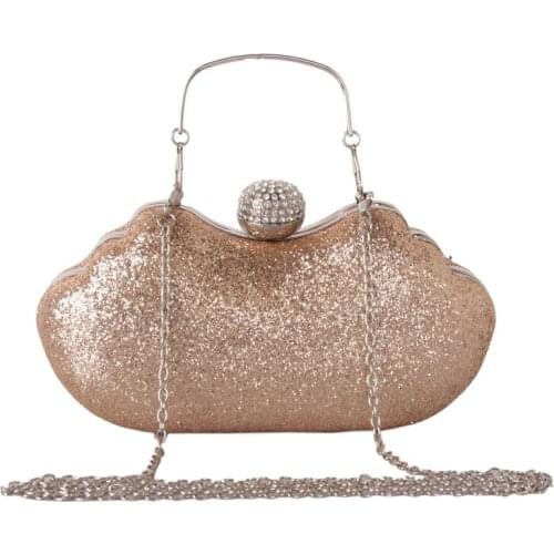 DAIWEI Women Evening Bag Clutch Handbag With Diamonds leatherette PU All Seasons Wedding Event/Party Formal Metal Chain New B