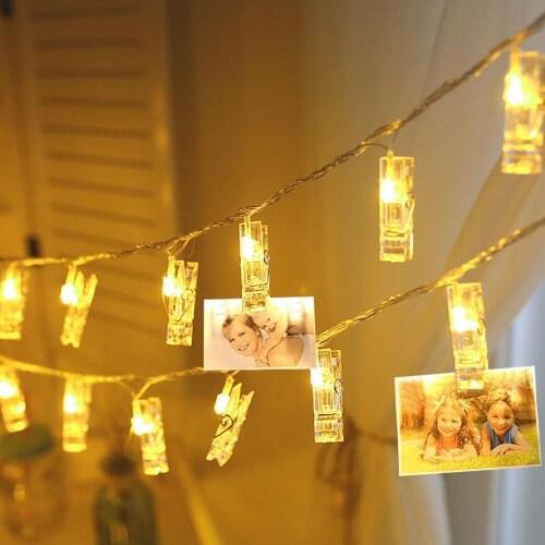 LED String Photo card Clip Holder Light fairy Holiday Christmas party DIY wedding Decoration Lighting Battery Power Garland lamp