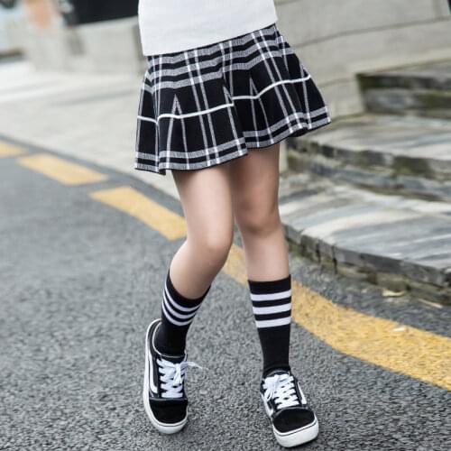 Spring Autumn Student Girls Plaid Skirts Princess Corduroy Skirt 5 6 7 8 9 10 11 12 13 14 Year Old Korean Kids Clothes