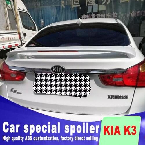 High quality 2011 2012 2013 rear trunk wings rear spoiler red stop pilot lamp light for KIA K3 ABS material primer or DIY color