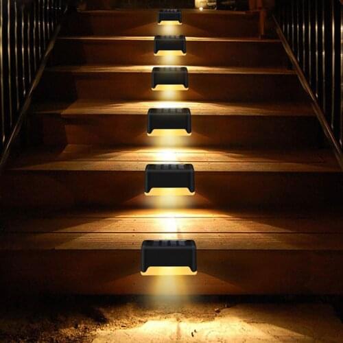 1/4/8pcs LED Solar Stair Lamp IP65 Waterproof Outdoor Garden Pathway Yard Patio Stairs Steps Fence Lamps Solar Night Light