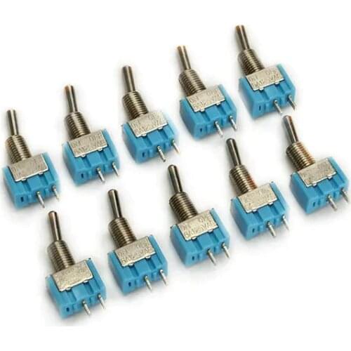 10pcs/Lot MTS-101 ON/OFF AC 125V 6A 2 Pins Toggle Rocker Switch