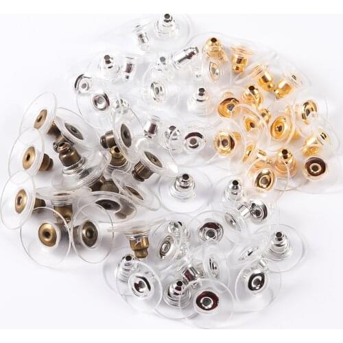 100pcs/lot Rubber Earring Backs Stopper Earnuts Stud Earring Back Supplies For Jewelry DIY Jewelry Findings Making Accessories