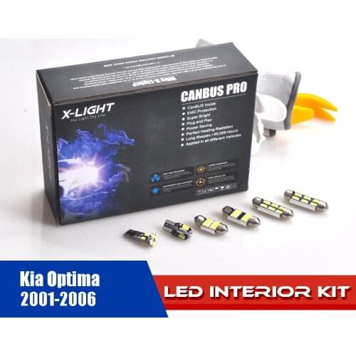 13pc 3030 SMD Canbus Map Dome Door License Plate Light White Interior LED Package for Kia Optima 2001-2006
