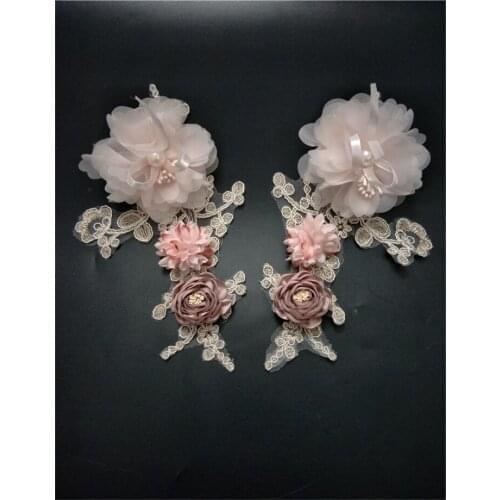 3d lace Flower Embroidered Applique patches for clothing parches termoadhesivos para ropa apliques de roupa