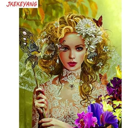 5D DIY square round Diamond Painting Beauty and mask Cross Stitch Diamond Embroidery Pattern Rhinestone Home Decor J0415
