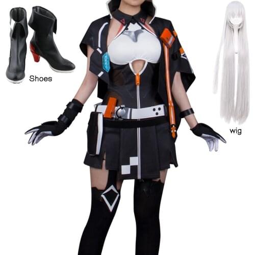 Anime! Honkai Impact 3 Kiana Kaslana TianQiongYouXia Battle Suit Sexy Dress Uniform Cosplay Costume Halloween costume wig Shoes