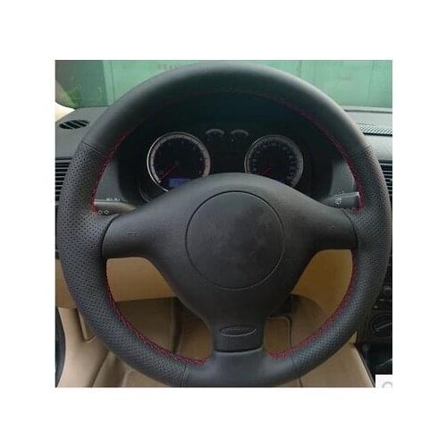 Car-Styling Special Hand-stitched Genuine Leather Steering Wheel Cover For Volkswagen vw Golf 4 Mk4 old Bora Santana 2000 3000