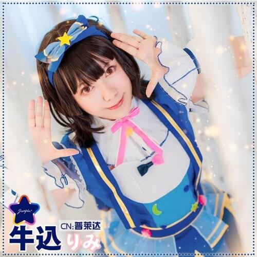 Bang Dream! Ushigome Rimi Cosplay Costume Poppin'Party Printing Anime Dresses Christmas Halloween Free shipping CG627ZT