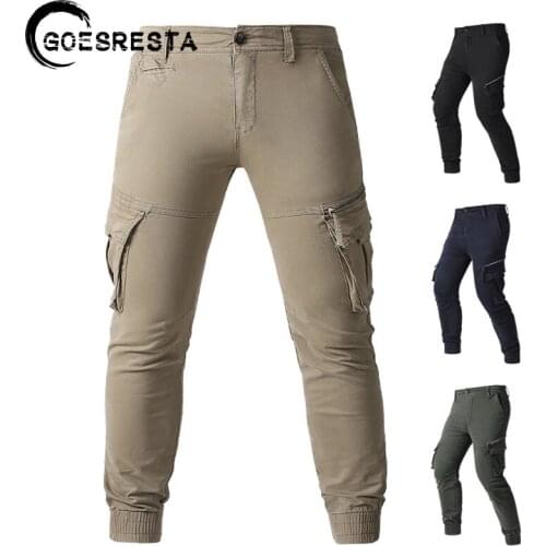 Men Cotton Pants 2021 Summer New Solid Color Casual Trousers Brand High Quality Comfortable Breathable Military Cargo Pants Men