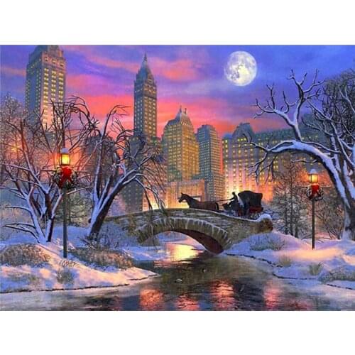 GATYZTORY Frame Diy Painting By Numbers City Night View Paint By Number Landscape Handpainted Gift Wall Decor Frame