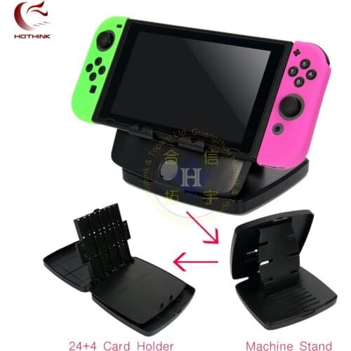 HOTHINK Multifunction Foldable Stand with 24 game card and 4 micro card holder for Nintendo Switch NS NX Console Controller