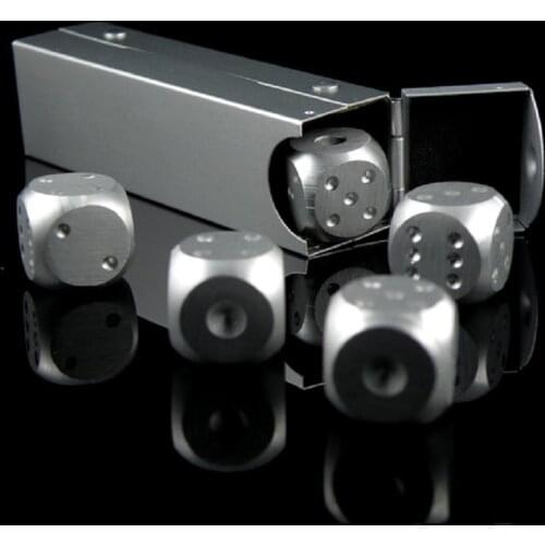 1.6cm Aluminium alloy Drinking Dice rpg Entertainment Toy Gambling Dice drinking game dice set boardgame High Quality 1 lot 5pcs