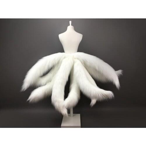 Game LOL Cosplay Costumes Fox LOL Ahri Nine Tailed Upgraded Transform-model Tail Cosplay White 3 Sizes