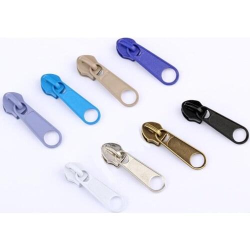 30Pcs 5# Metal Zipper Slider Zipper Nylon Coil Zipper Slider DIY Zipper Puller Head Pull Replacement Repair Kit Garment Bag Suitcase DIY Zip Fastenings Accessories