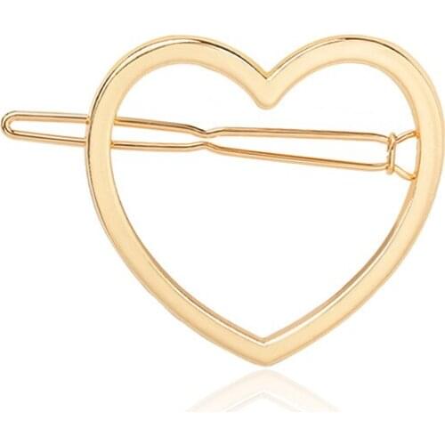Cute Metallic Heart Hollow Silver Plated Golden Hair Clips and Pins Barrettes Headwear for Womem Hair Accessories