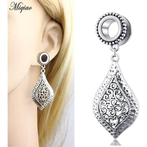Miqiao 2pcs New product flower branch pendant, stainless steel pulley ears, 6mm-20mm exquisite piercing jewelry