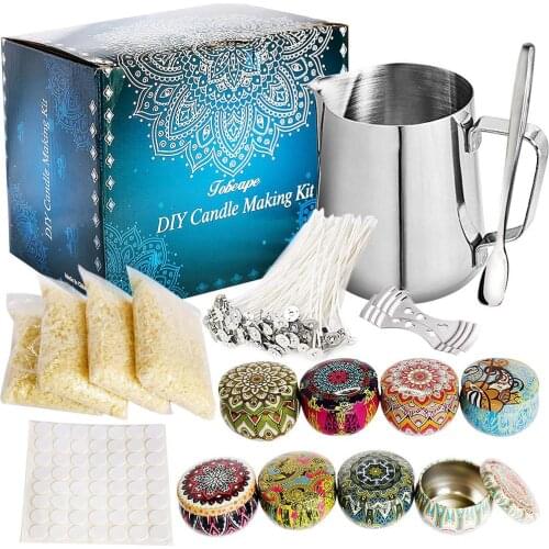 1set DIY Candle Making Kit Supplies Complete Beginners Candles Craft Tools Pouring Pot Candle Wicks Beeswax
