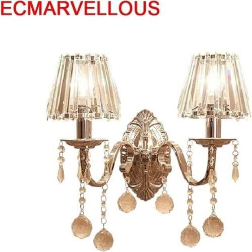 Mural Interieur De Indoor Lighting Arandela Para Parede Crystal For Home Aplique Luz Pared Luminaire Bedroom Light Wall Lamp